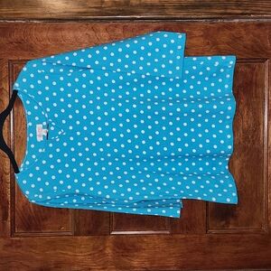 Denim & Co 3/4 sleeve polka dot top